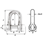 1/4" Captive D Shackle