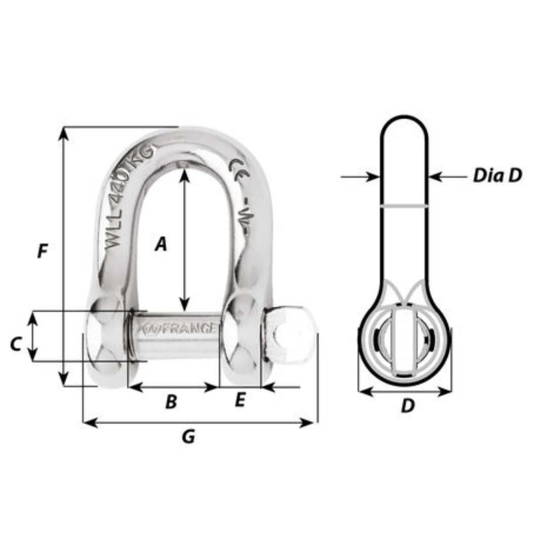 1/4" Captive D Shackle