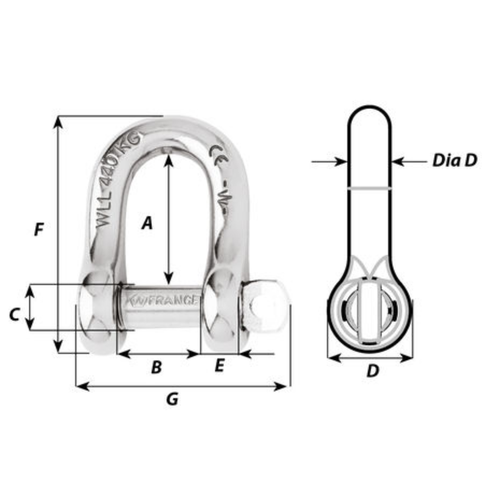 1/4" Captive D Shackle