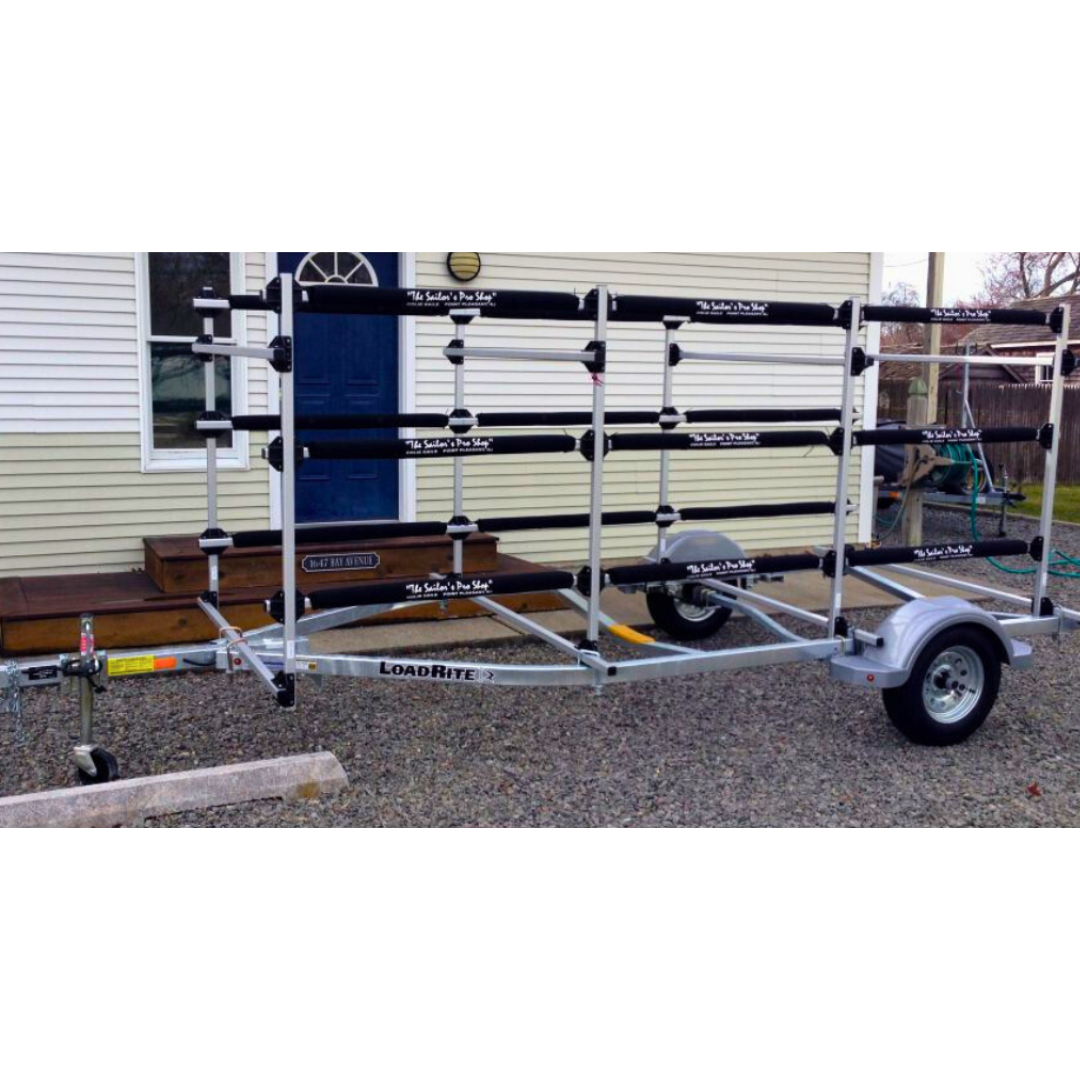 Nine Boat Optimist Rack on Trailer
