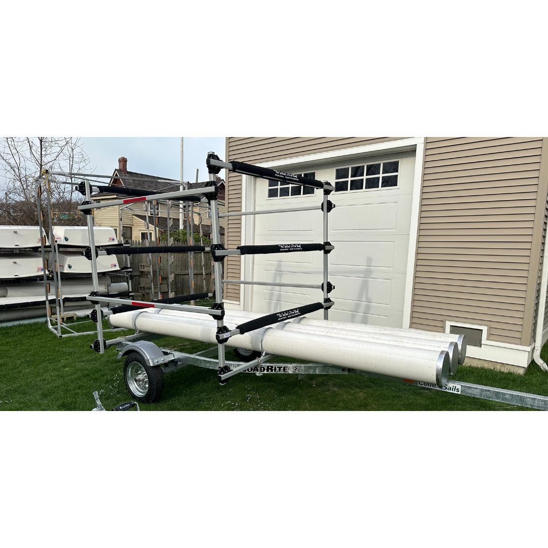 Boat Rack A Frame Three Boat Rack on Trailer – Colie Sails