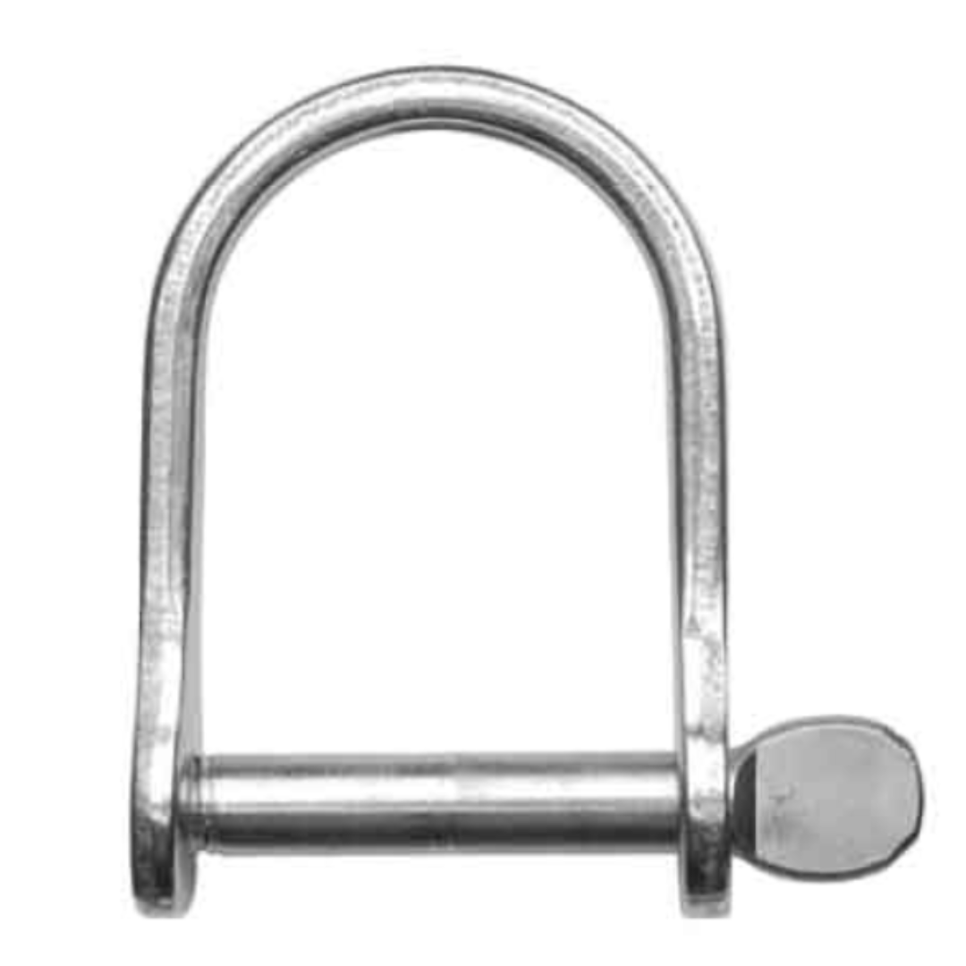 Ronstan Stainless Steel Wide D Shackle, 3/16" Pin, Coined Head